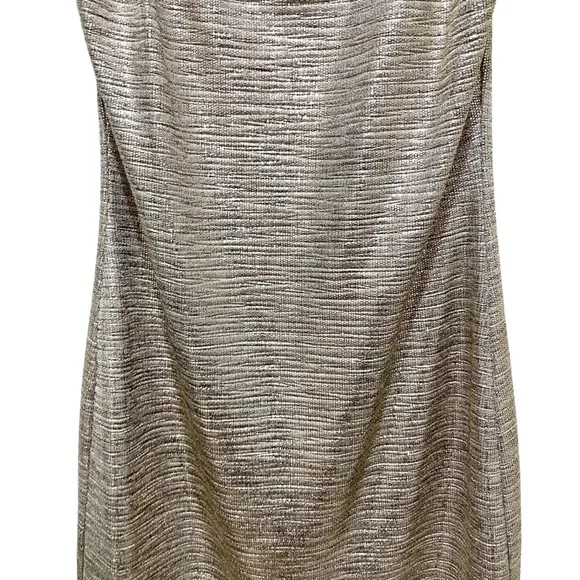 Alice + Olivia Nelle Fitted Mini Dress Champagne Metallic Bronze Size 6 New - Picture 7 of 12